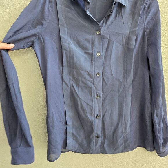 GUCCI Blue Silk Blouse Shirt Top size 42 6 - Picture 6 of 11